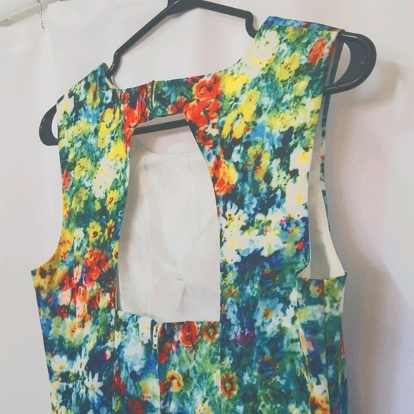 Qed London Dress Small Floral Spring Lined Zippered Fitted - Picture 5 of 8